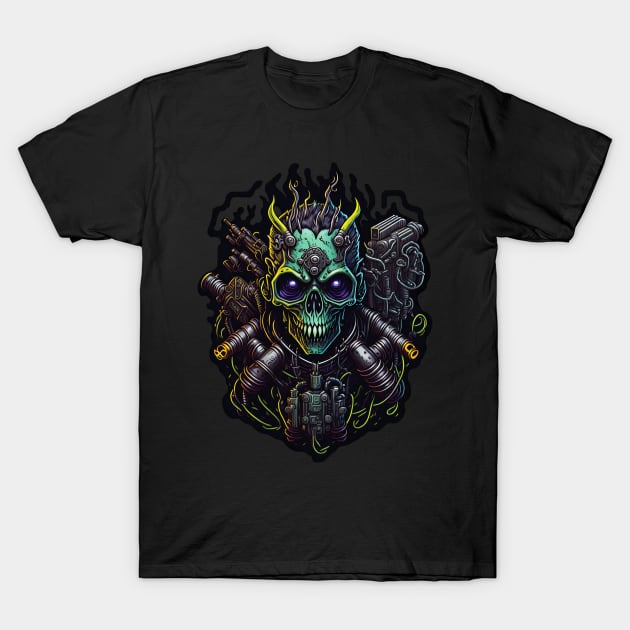 Cyborg Heads T-Shirt by Houerd